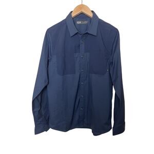 Mountain Hardwear Men’s Sz Medium Blue Long Sleeve Button Up Shirt Outdoor